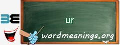 WordMeaning blackboard for ur